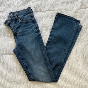 American Eagle Outfitters Dark Blue High-Rise Skinny Kick Jeans